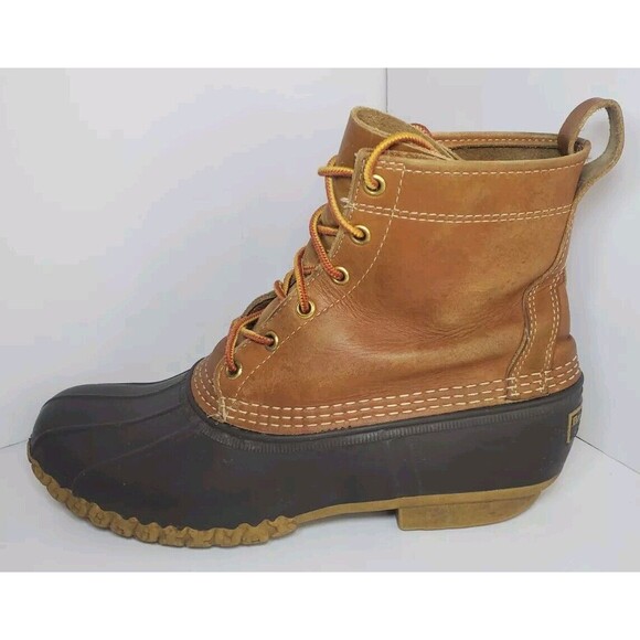 L.L. Bean Other - LL Bean Boots Mens 8" Size 10 M Unlined Hunting Duck Brown Leather Lace Up